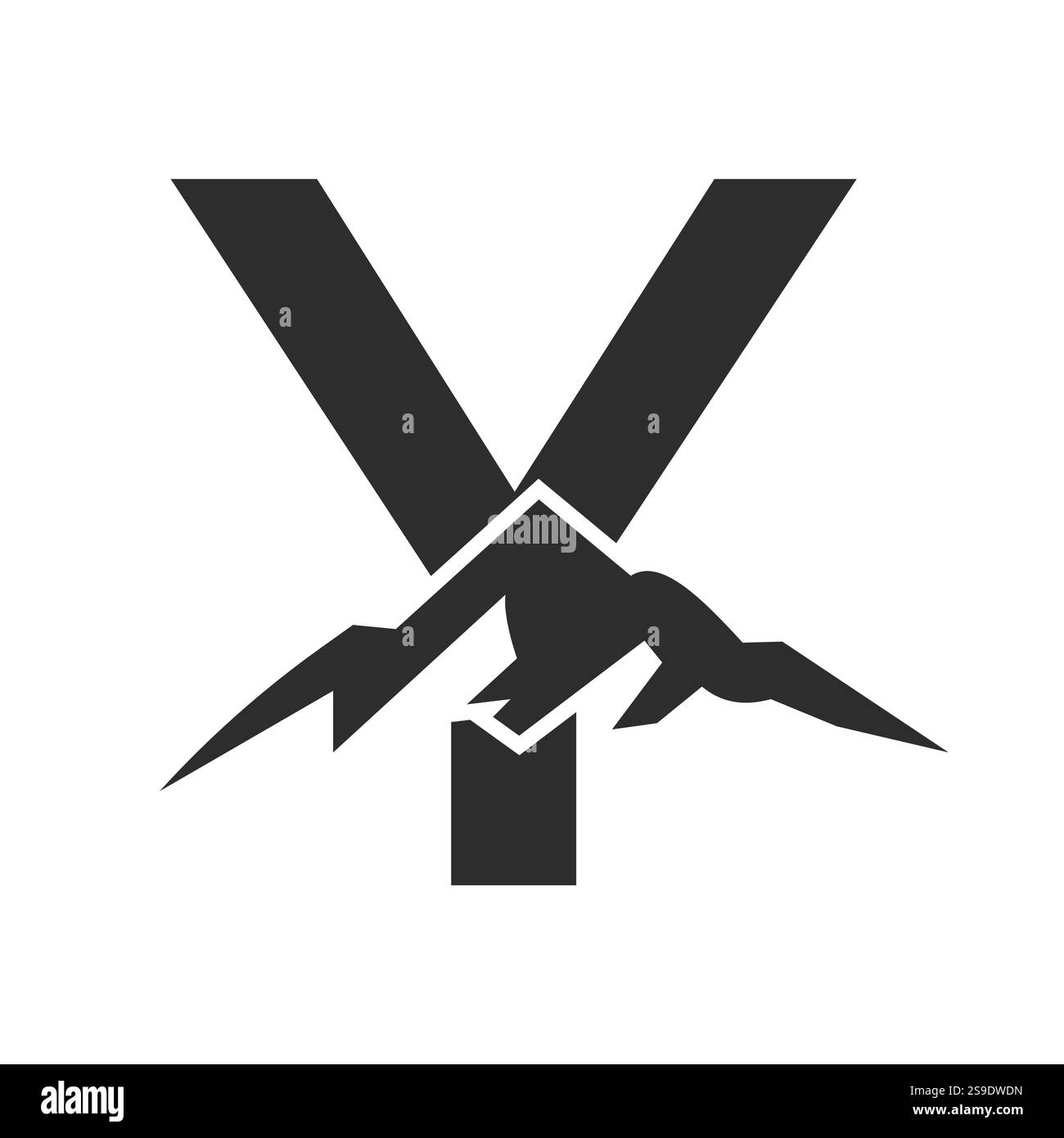 Lettre initiale du monogramme y Mountain logo. Symbole aventure en montagne Illustration de Vecteur