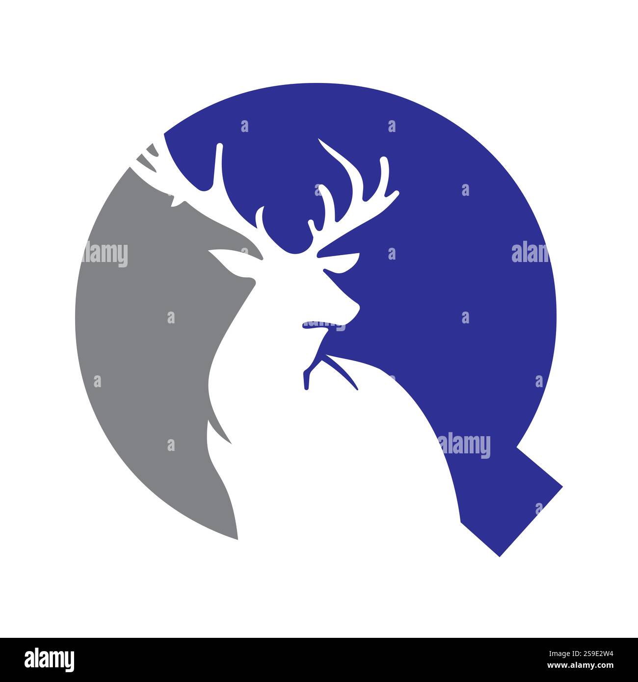 Modèle vectoriel de conception de logo de logo de cerf de lettre de monogramme initiale Q Illustration de Vecteur