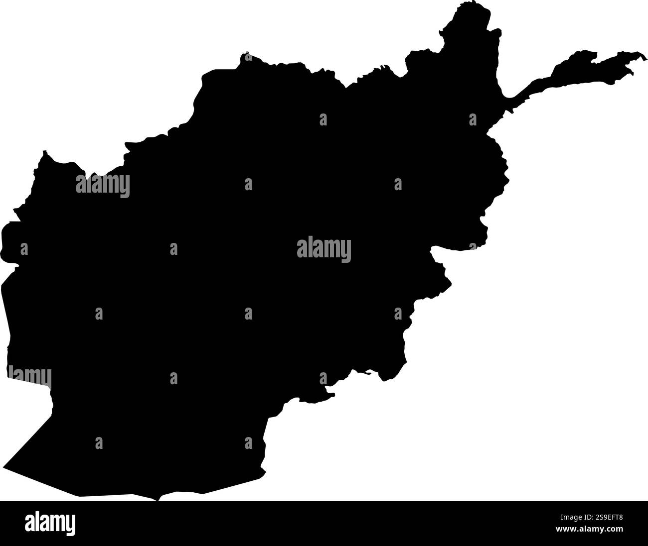 Carte de l'Afghanistan en noir. Illustration de Vecteur