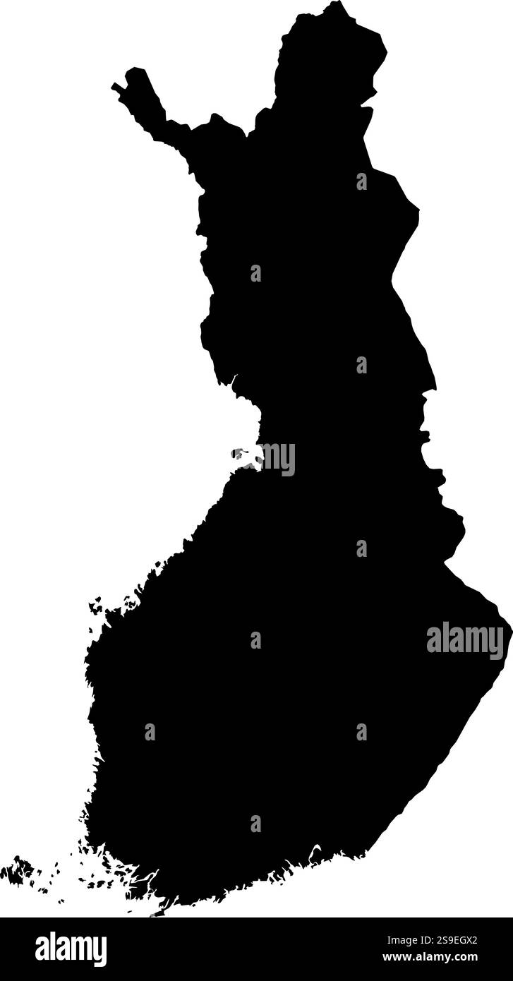 Carte de Finlande en noir. Illustration de Vecteur