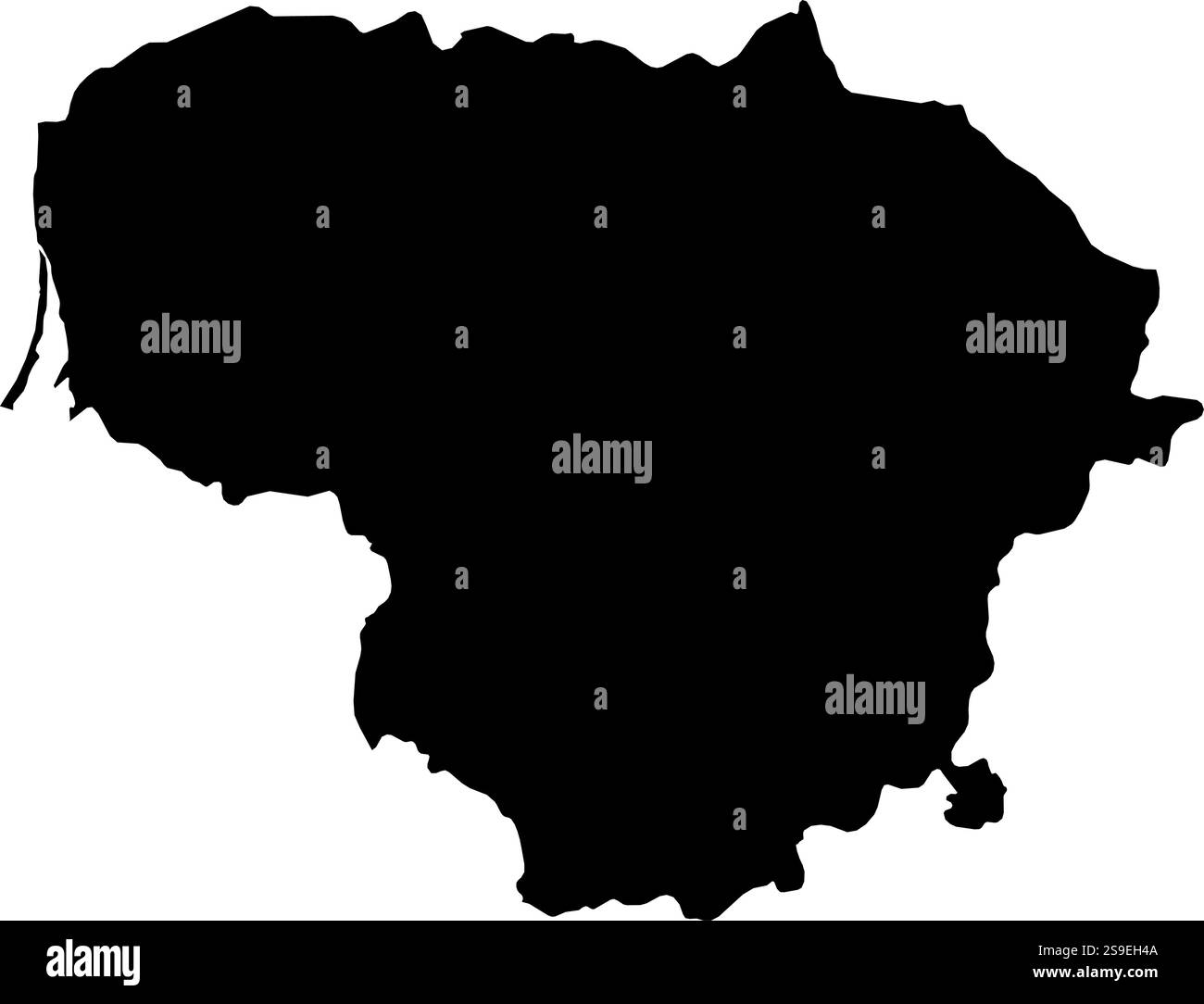 Carte de Lituanie en noir. Illustration de Vecteur