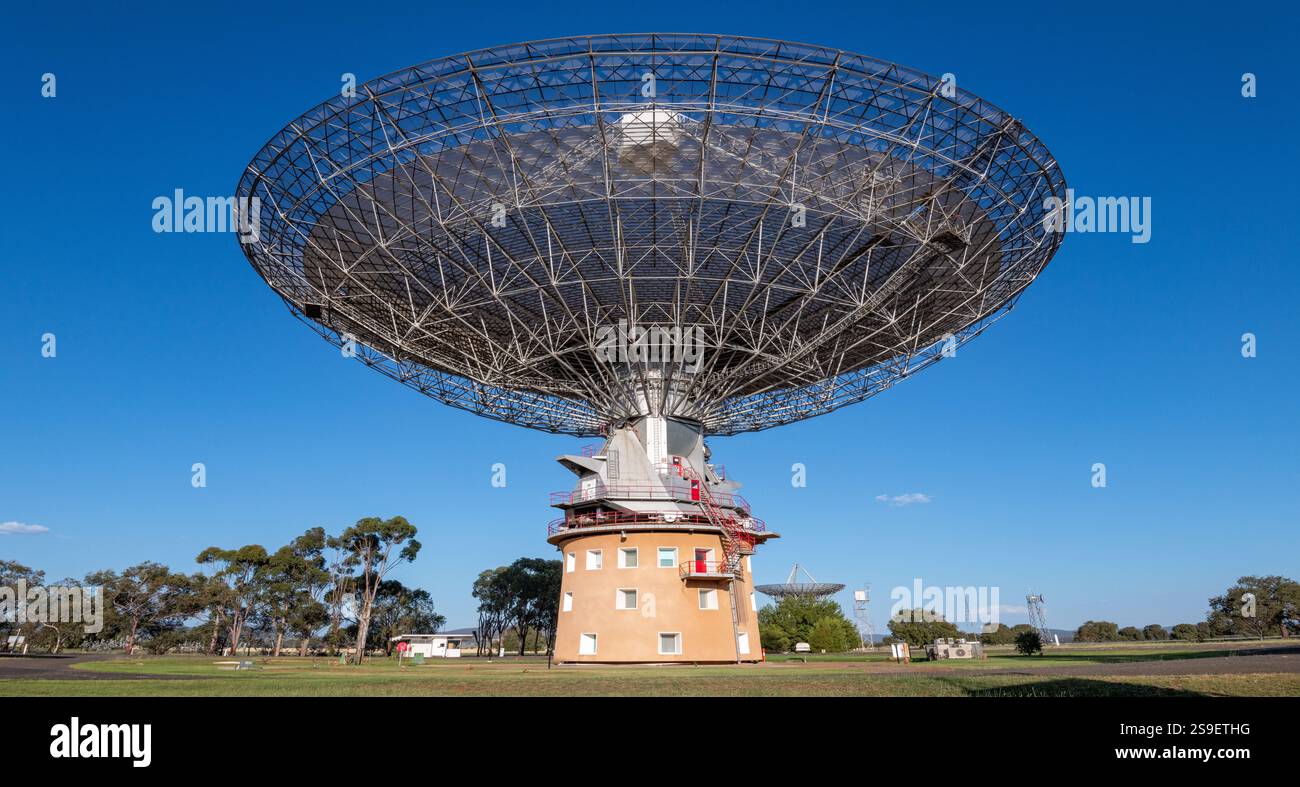 Parkes NSW Australie, le radiotélescope à antenne parabolique, l'observatoire CSIRO Murriyang Banque D'Images