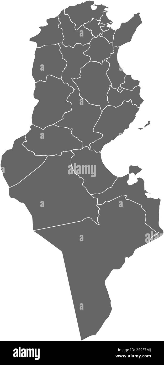 Carte de la Tunisie comme une zone sombre. Illustration de Vecteur