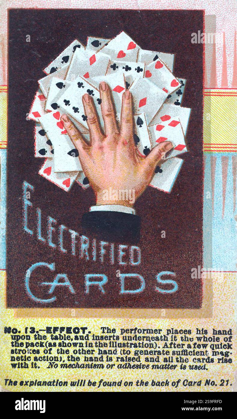 Numéro 13, Electrified Cards, de la série Tricks with Cards (N138), publié par W. Duke, sons & Co. Pour promouvoir Honest long Cut Tobacco Banque D'Images