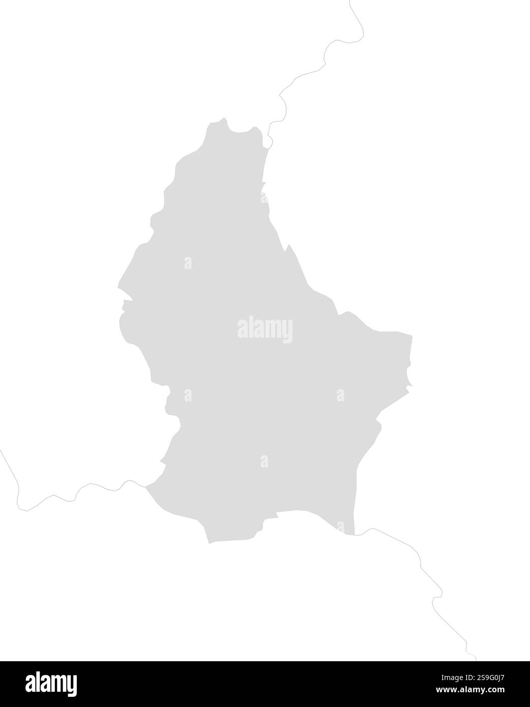 Carte du Luxembourg avec les pays voisins comme une zone blanche sur son ombre. Illustration de Vecteur