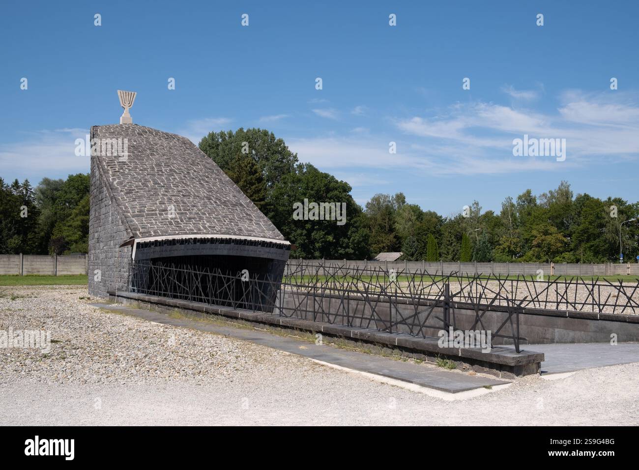 Église protestante de la réconciliation, site commémoratif du camp de concentration de Dachau, Dachau, Bavière, Allemagne. Il a été conçu par Helmut Striffler. Banque D'Images