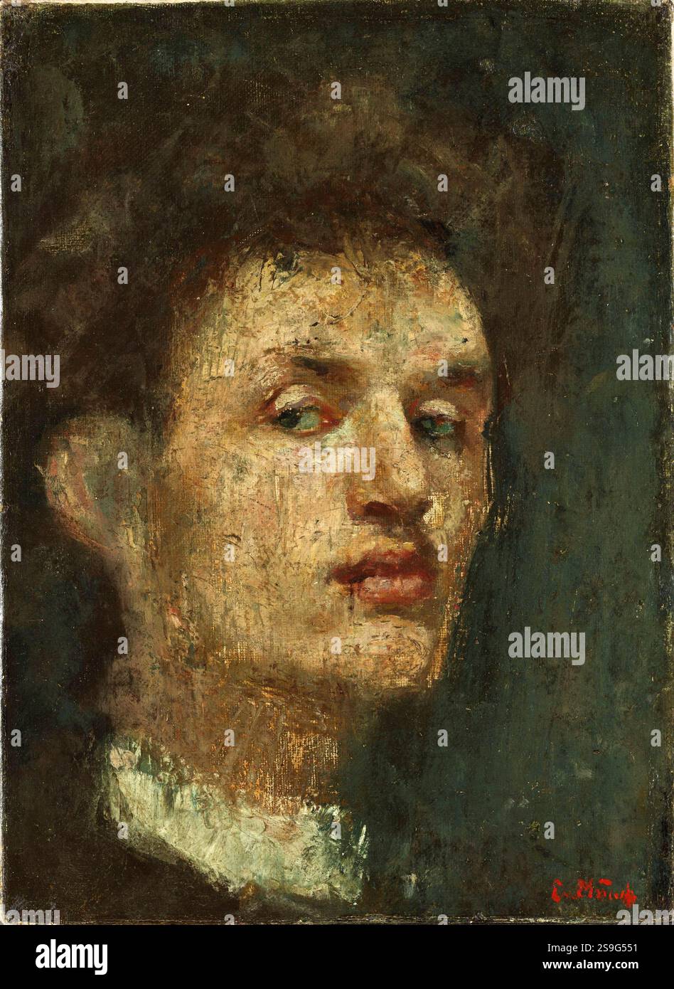 Autoportrait. Edvard Munch. 1886. Banque D'Images