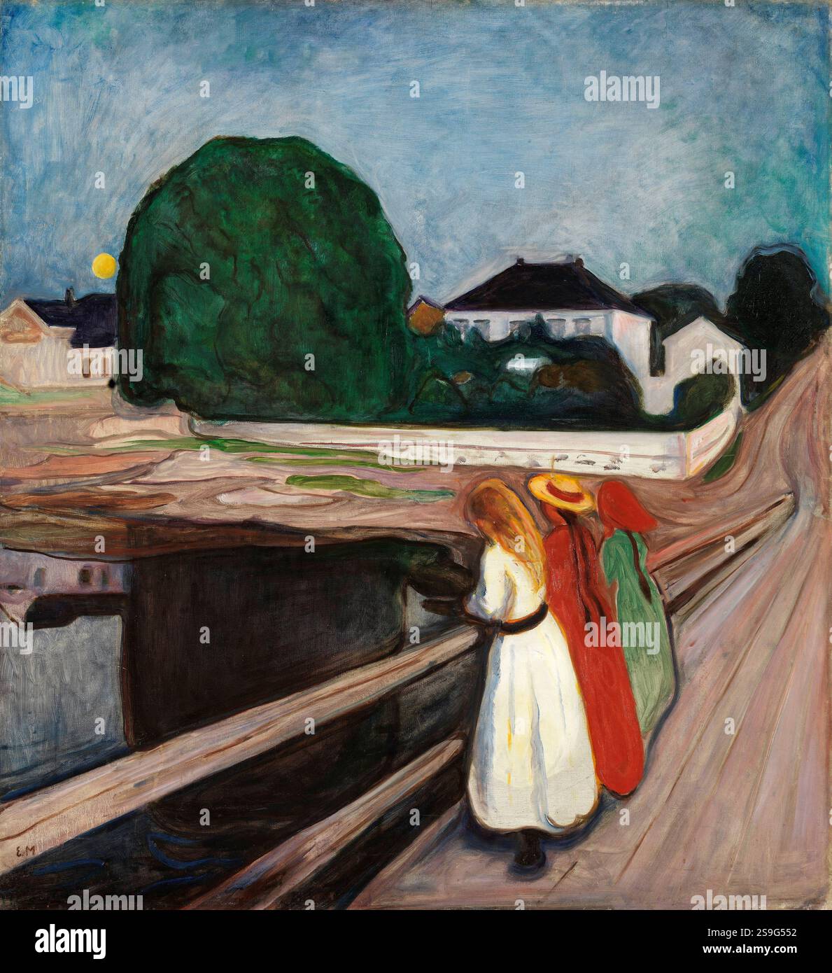 Les filles sur le pont. Edvard Munch. Probablement 1901. Banque D'Images