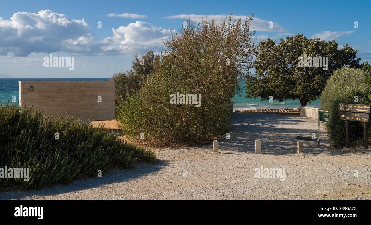 Canakkale, Turquie - 09.14.2024 : Anzac Cove Monument. L'endroit où la bataille de Gallipoli a été livrée Banque D'Images