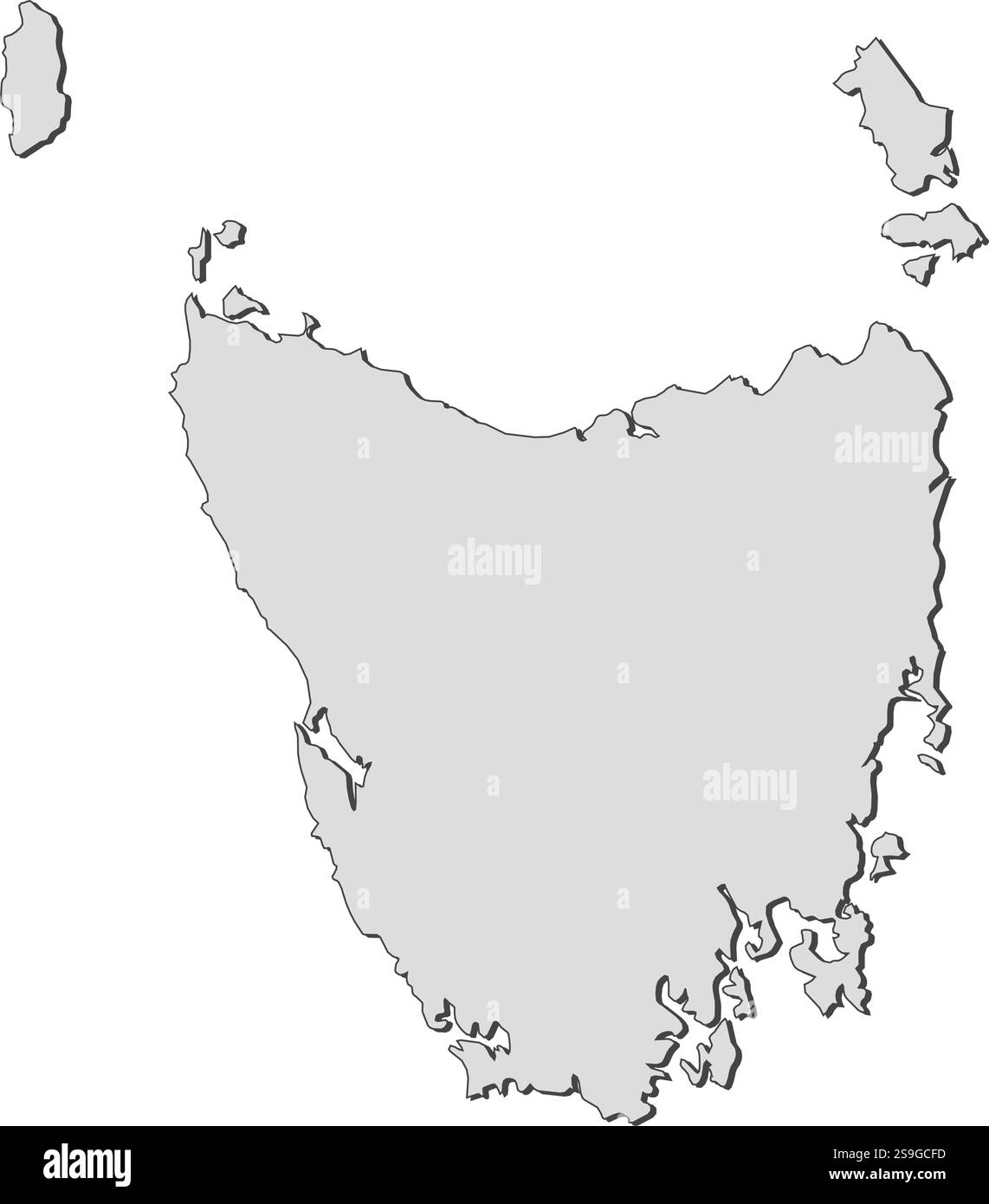 Carte de Tasmanie, une province de l'Australie. Illustration de Vecteur