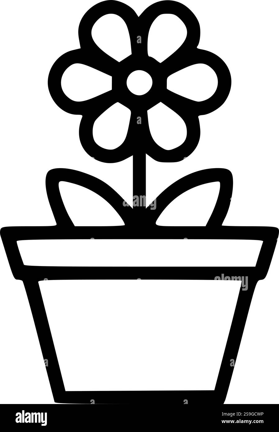 Silhouette de fleurs en pot parfaite pour l'artisanat printanier, les designs sur le thème du jardin et les projets de sublimation Illustration de Vecteur