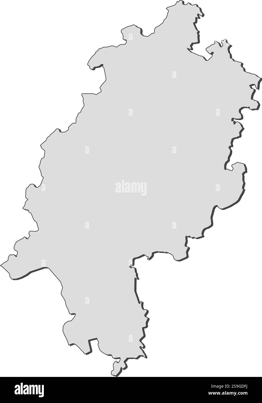 Carte de Hesse, une province d'Allemagne. Illustration de Vecteur