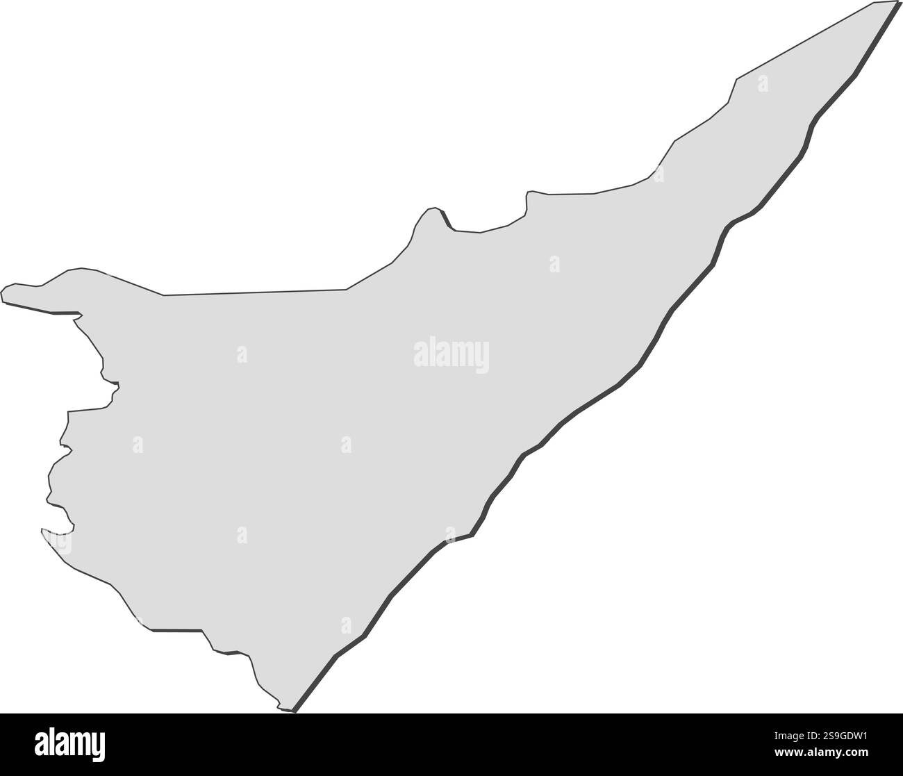 Carte de la Carélie du Sud, une province de Finlande. Illustration de Vecteur