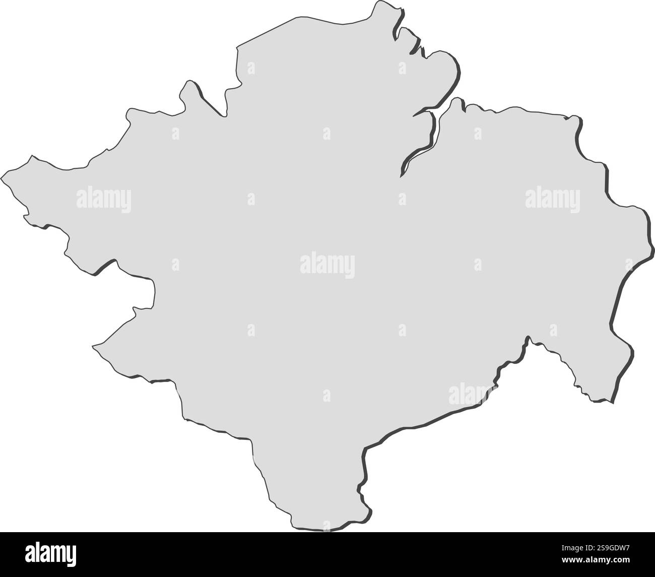 Carte du sud de Sumatra, une province de l'Indonésie. Illustration de Vecteur