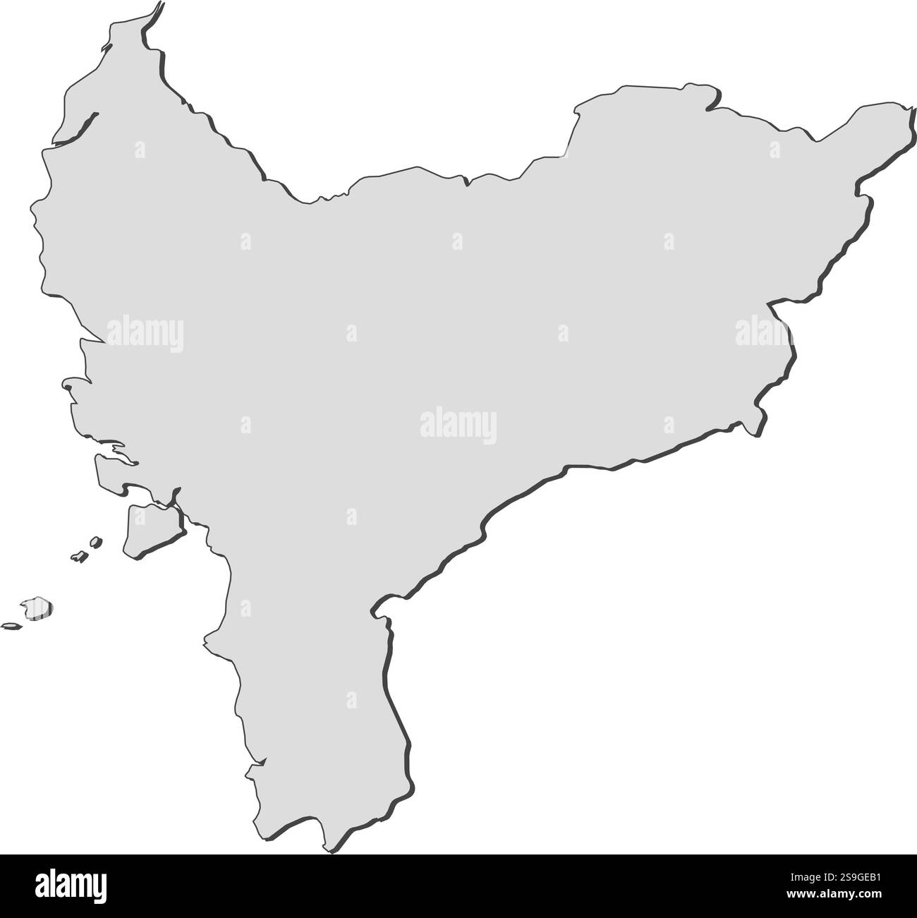 Carte du Kalimantan occidental, une province de l'Indonésie. Illustration de Vecteur