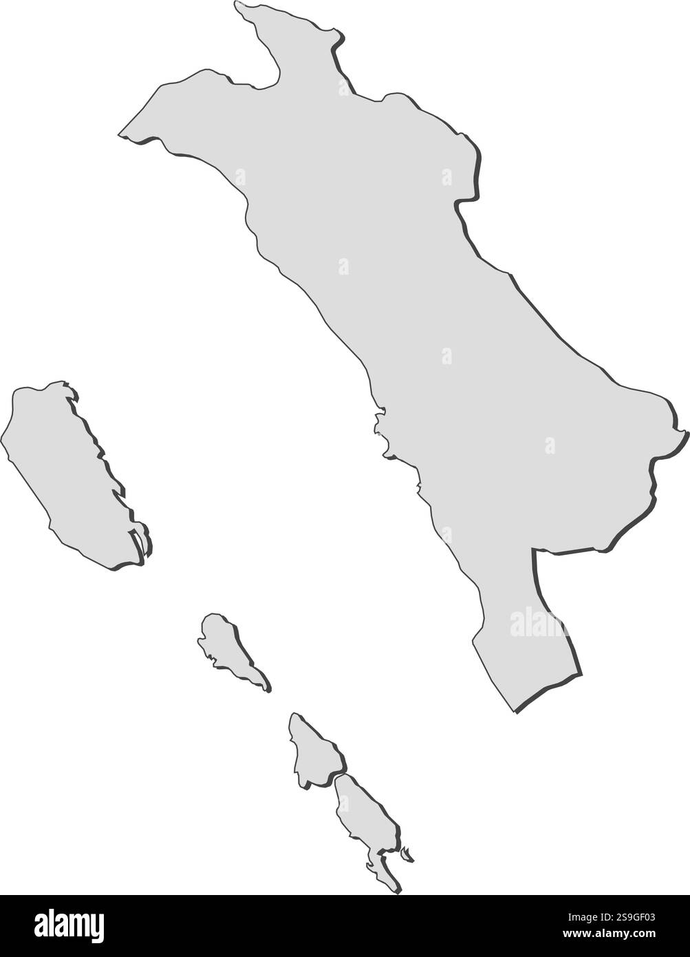 Carte de Sumatra Ouest, une province de l'Indonésie. Illustration de Vecteur