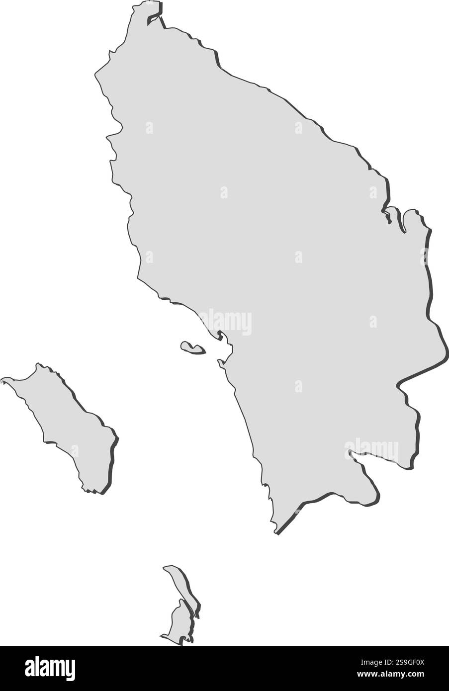 Carte du nord de Sumatra, une province de l'Indonésie. Illustration de Vecteur