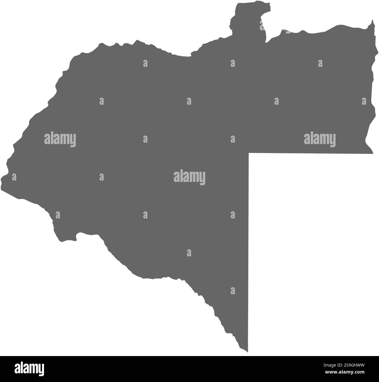 Carte de Moxico, une province de l'Angola. Illustration de Vecteur