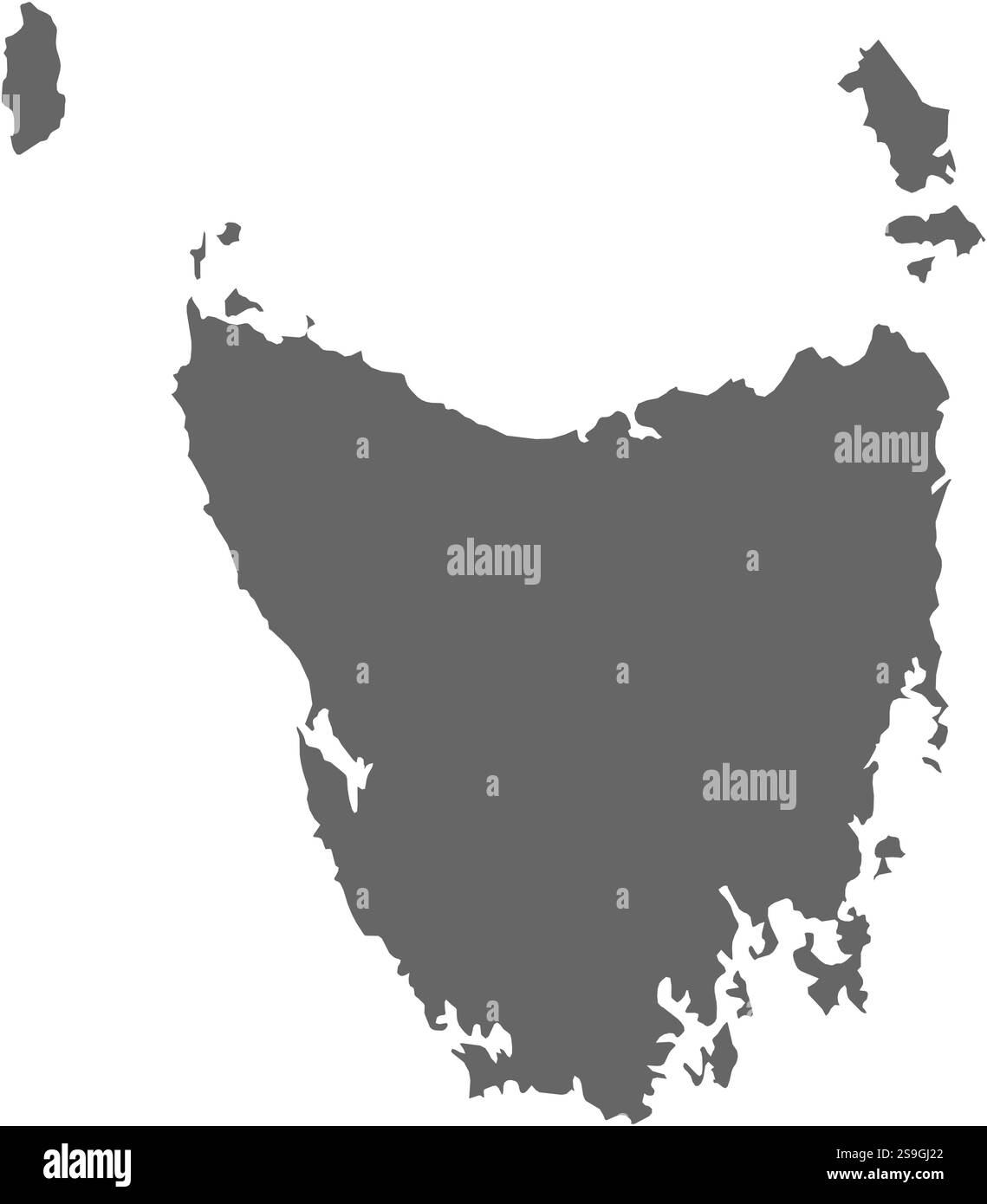 Carte de Tasmanie, une province de l'Australie. Illustration de Vecteur