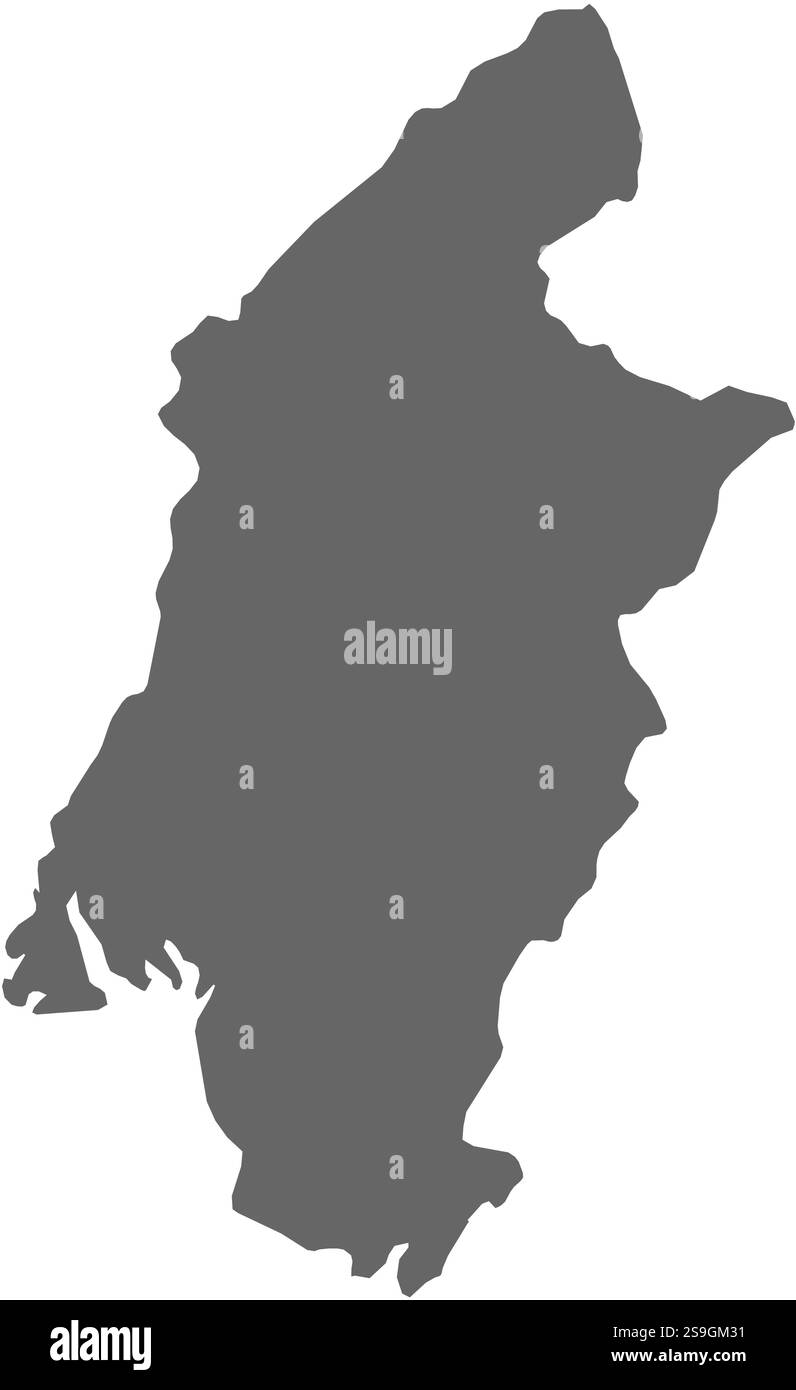 Carte du Sud-Ouest, une province du Cameroun. Illustration de Vecteur