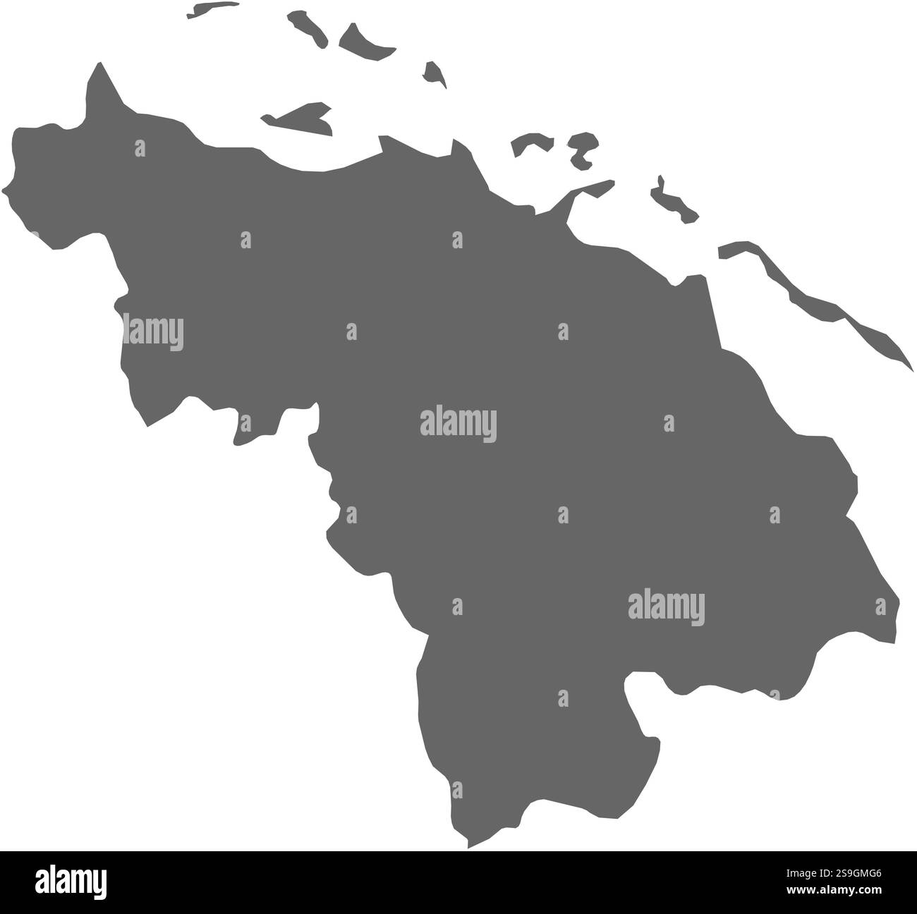 Carte de Villa Clara, une province de Cuba. Illustration de Vecteur