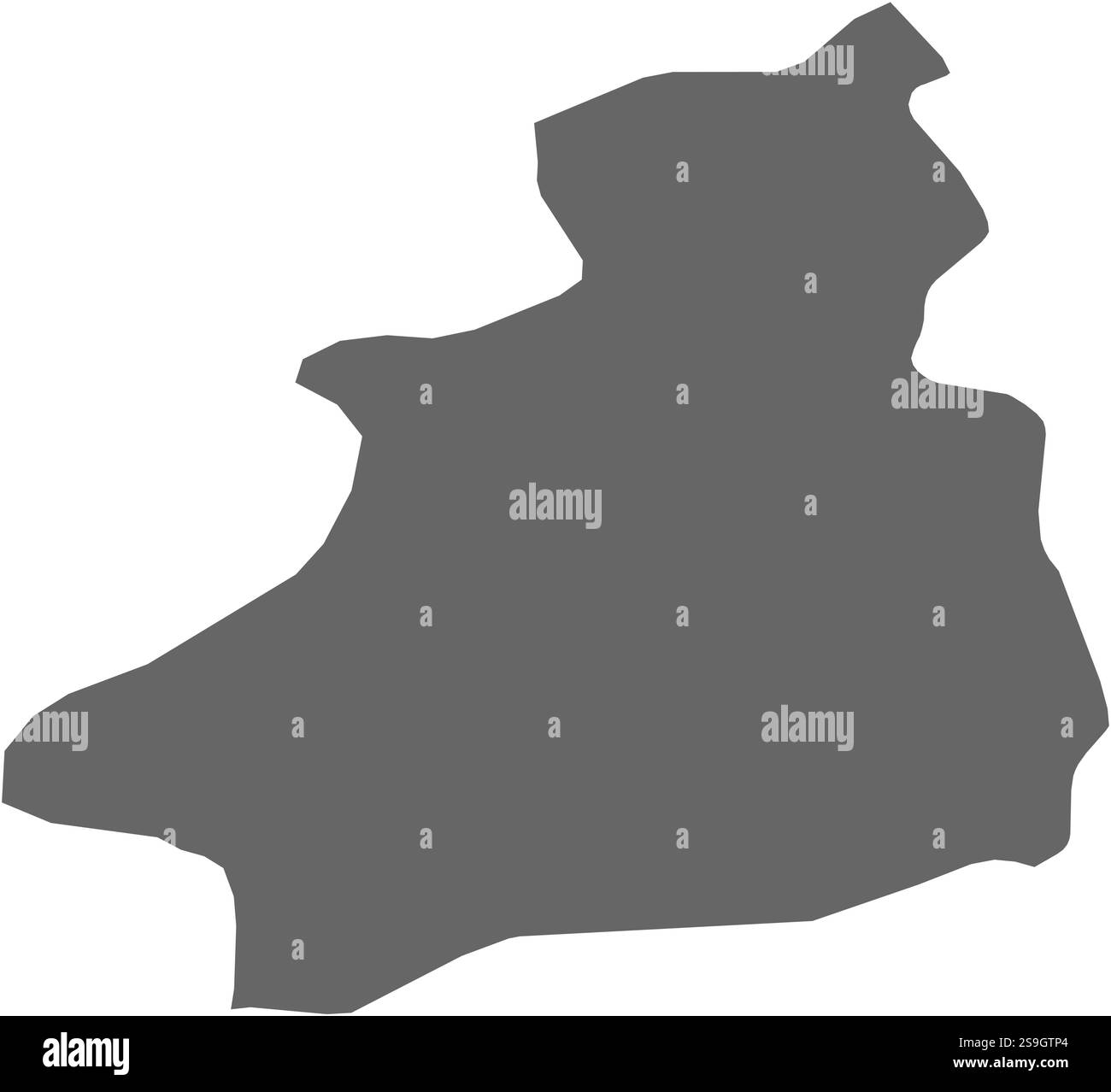 Carte de Jendouba, une province de Tunisie. Illustration de Vecteur