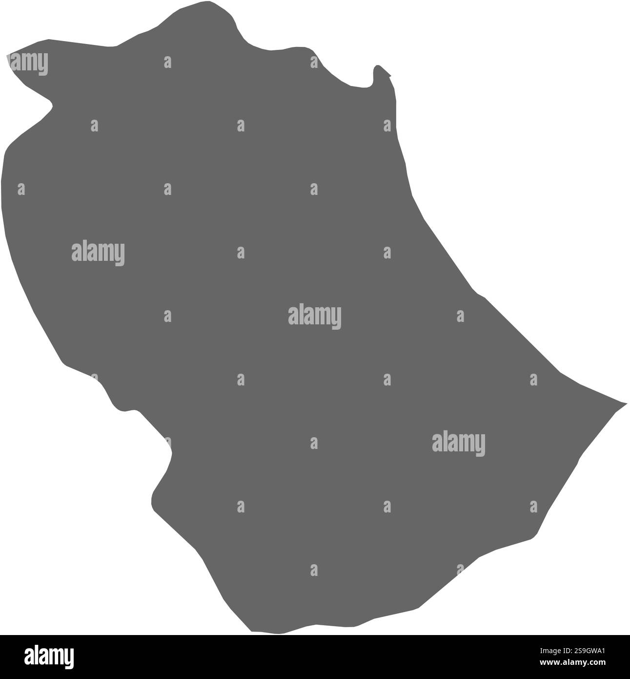 Carte de Gabès, une province de Tunisie. Illustration de Vecteur