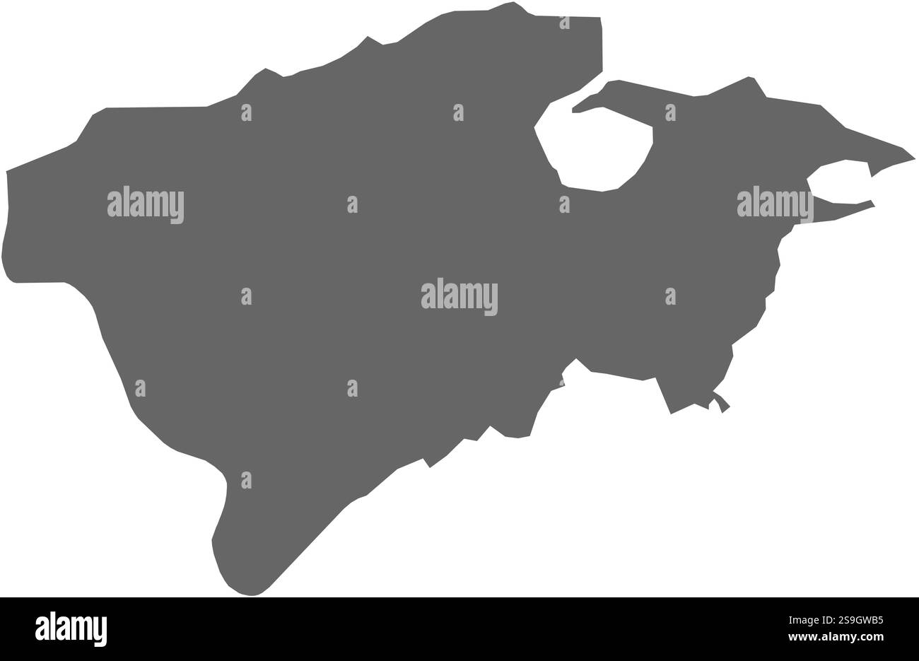 Carte de Bizerte, une province de Tunisie. Illustration de Vecteur