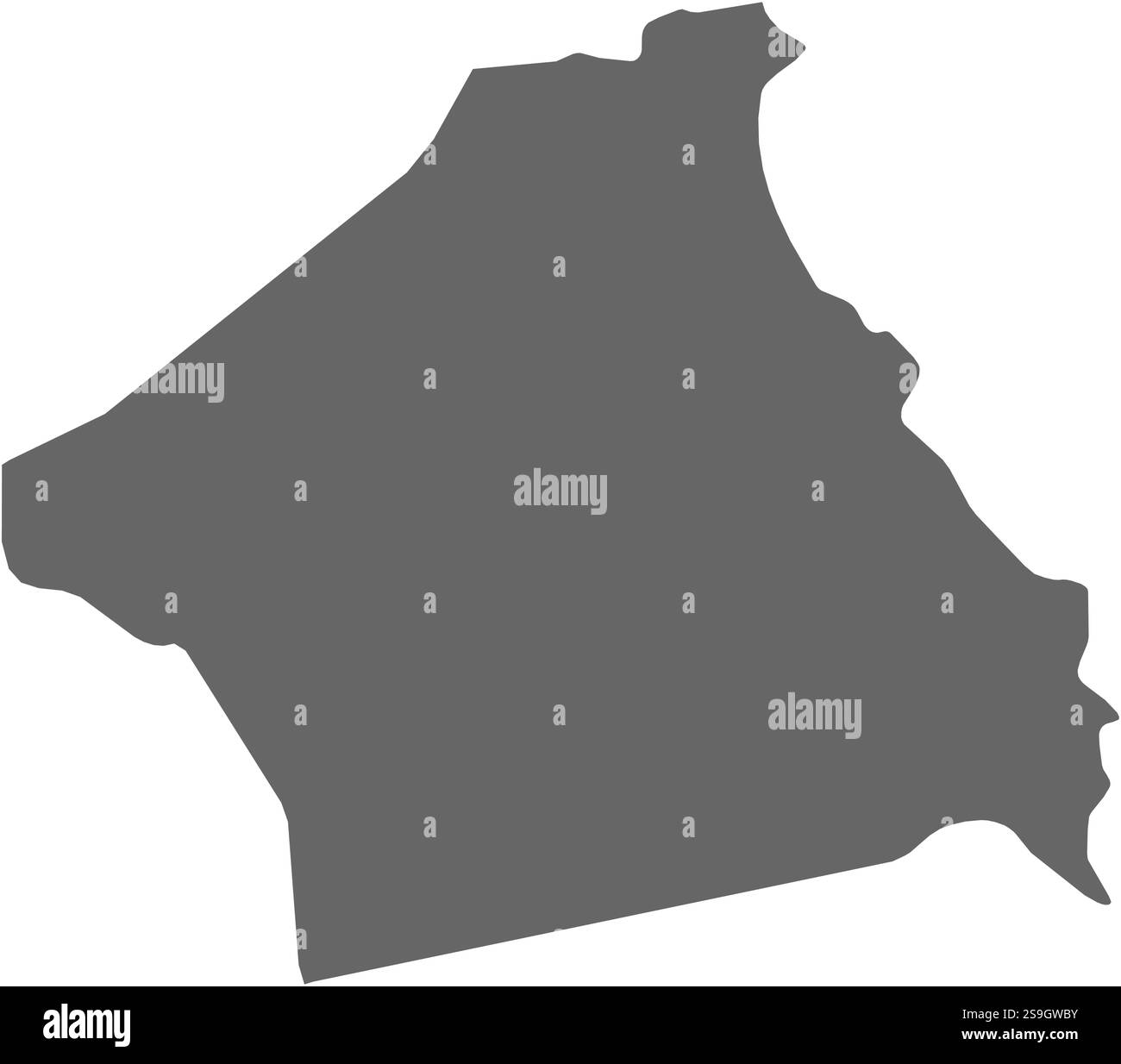 Carte de Kebili, une province de Tunisie. Illustration de Vecteur