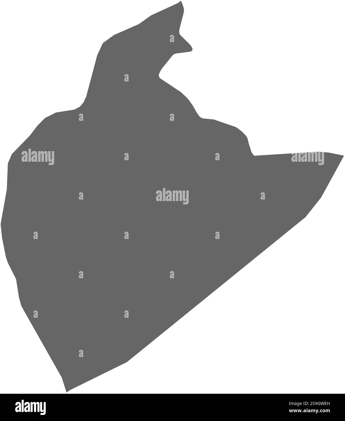 Carte de Tozeur, une province de Tunisie. Illustration de Vecteur