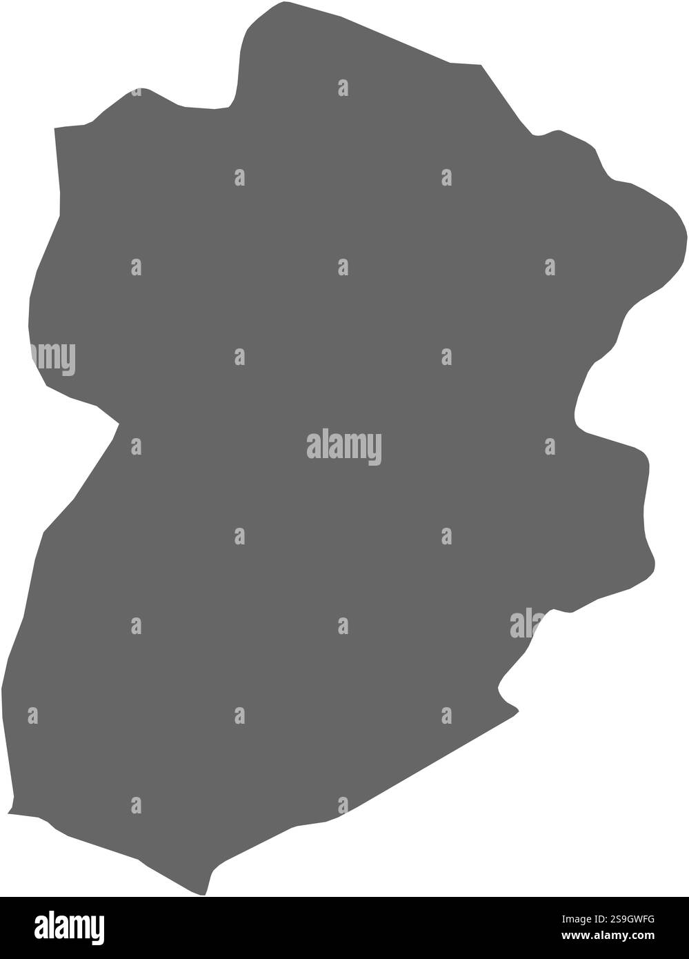Carte de Kasserine, une province de Tunisie. Illustration de Vecteur