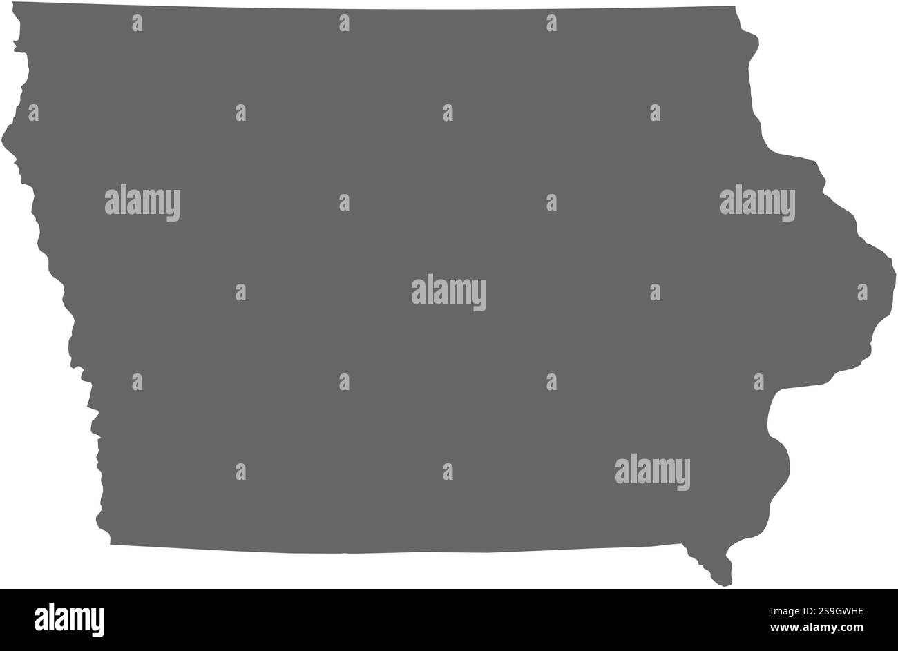 Carte de l'Iowa, une province des États-Unis. Illustration de Vecteur