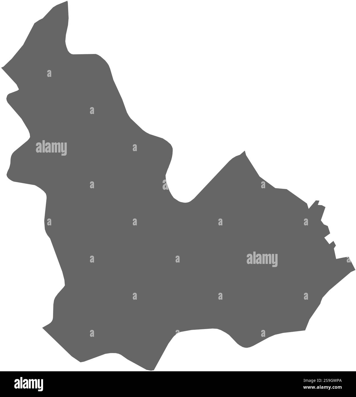 Carte de Beja, une province de Tunisie. Illustration de Vecteur