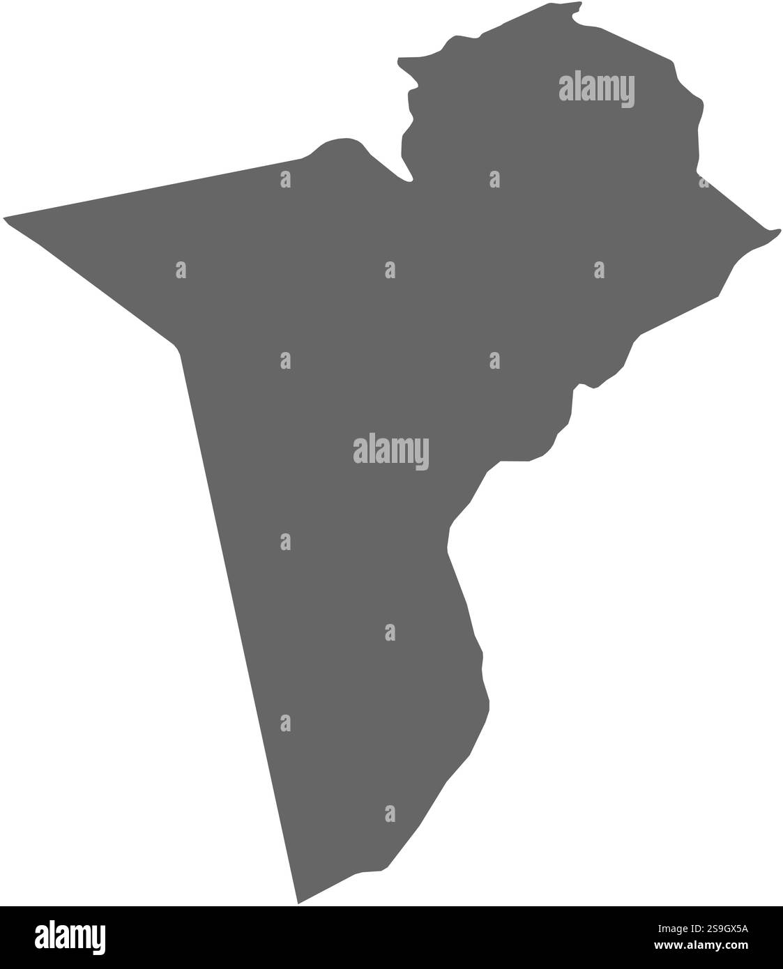 Carte de Tataouine, une province de Tunisie. Illustration de Vecteur