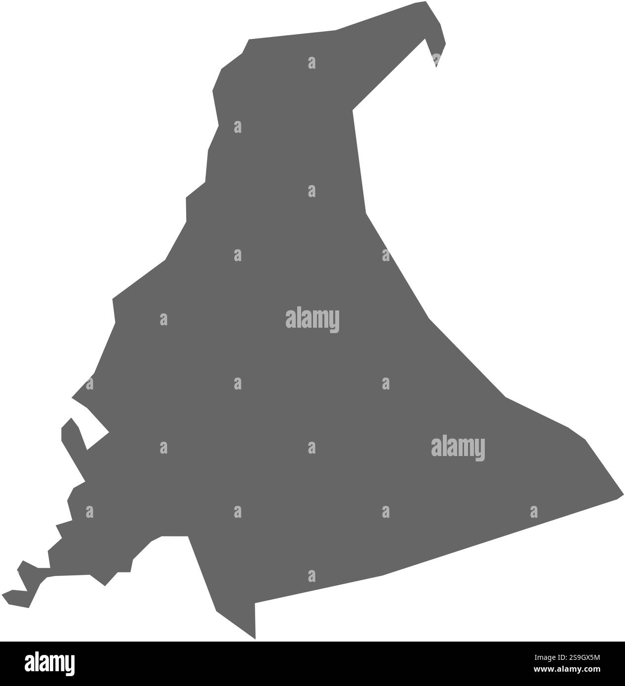 Carte de l'Ariana, une province de Tunisie. Illustration de Vecteur