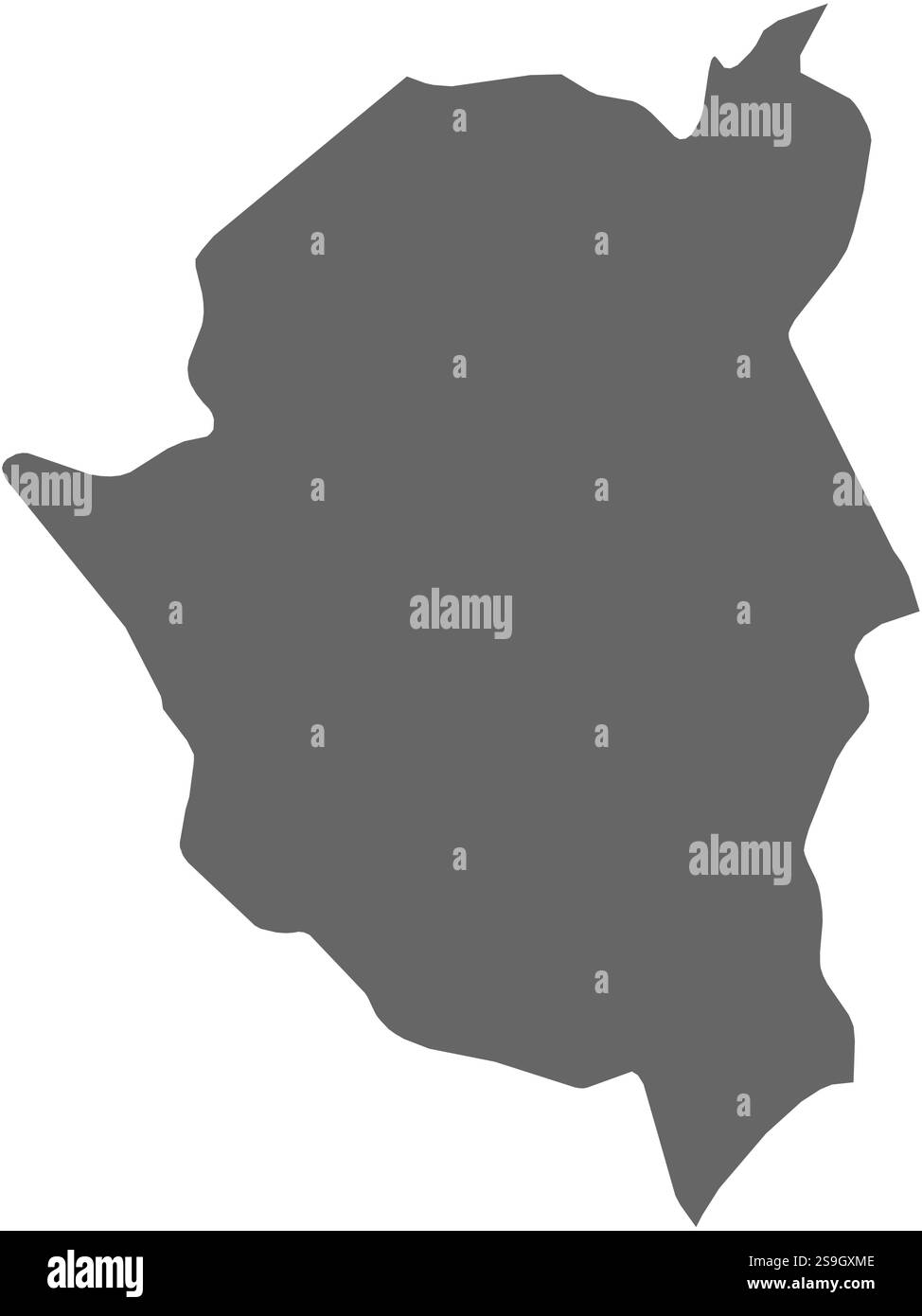 Carte de Kairouan, une province de Tunisie. Illustration de Vecteur