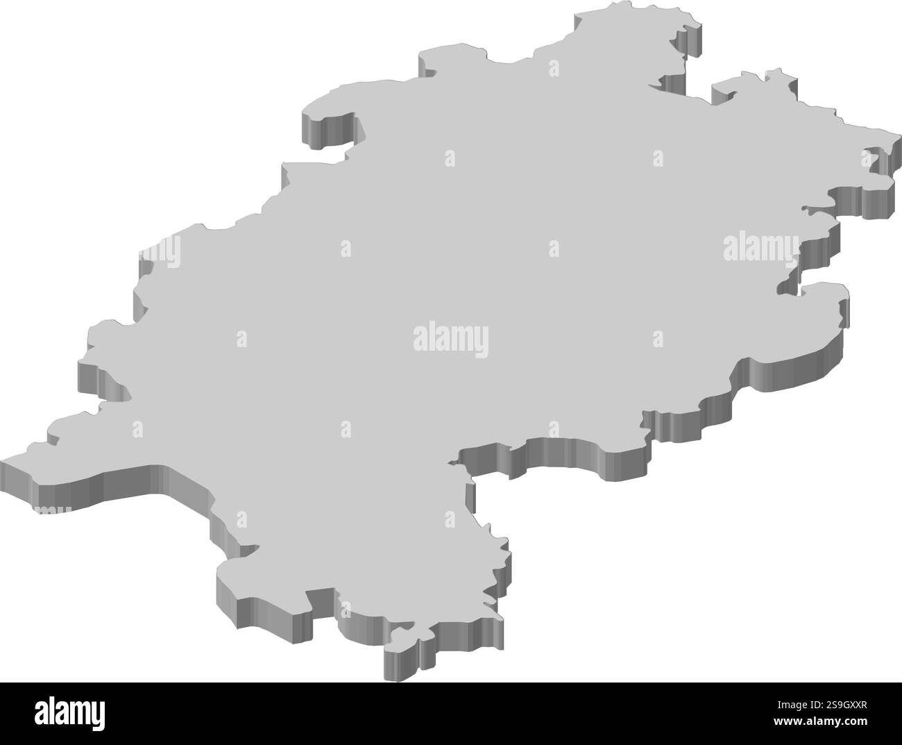 Carte de Hesse, une province d'Allemagne. Illustration de Vecteur