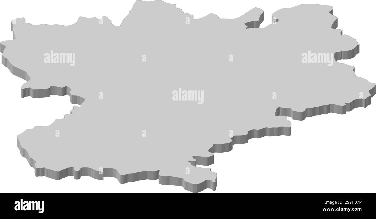 Carte de Rhône-Alpes, une province de France. Illustration de Vecteur