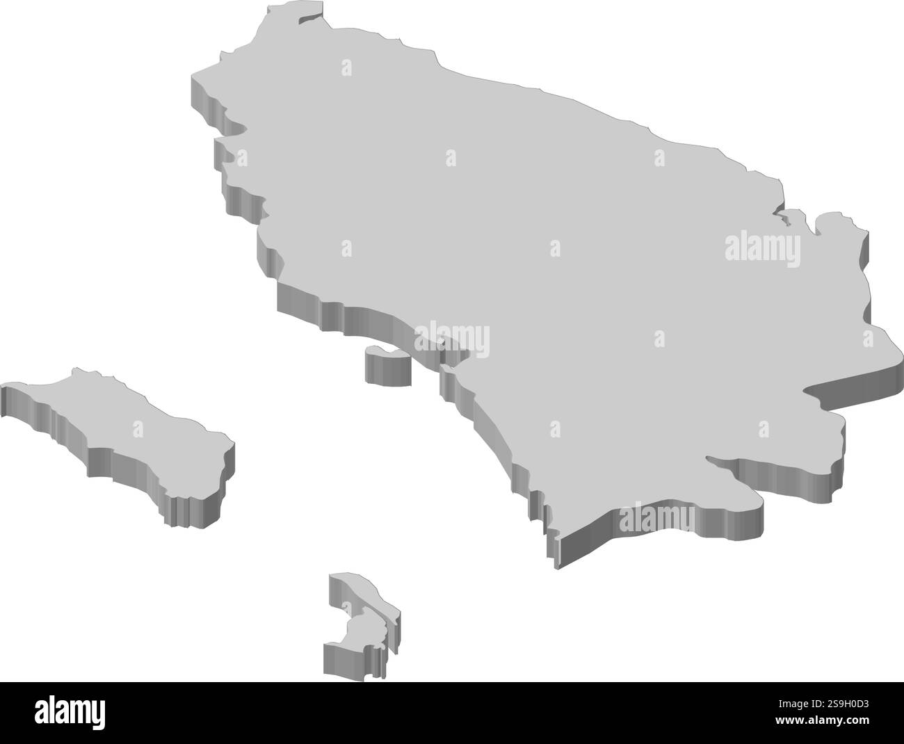 Carte du nord de Sumatra, une province de l'Indonésie. Illustration de Vecteur