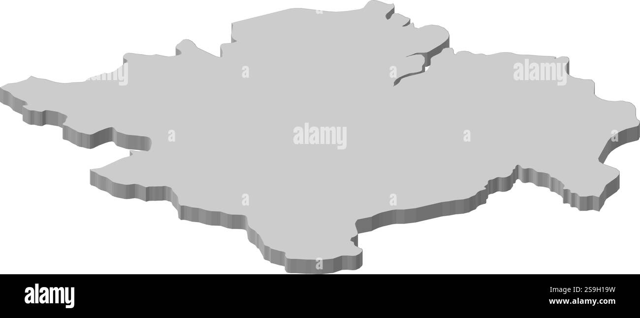Carte du sud de Sumatra, une province de l'Indonésie. Illustration de Vecteur