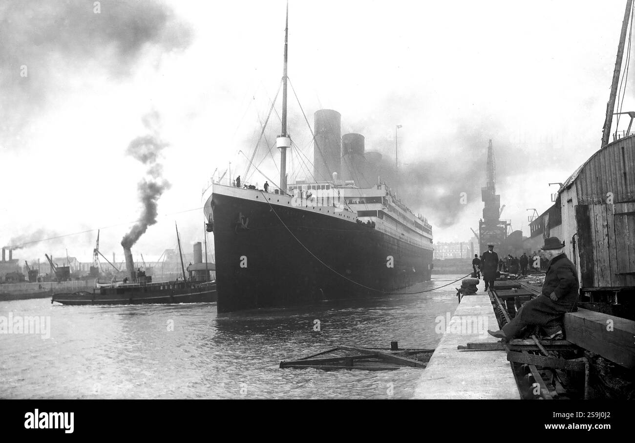RMS Titanic aux quais de Southampton. ROYAUME-UNI Banque D'Images