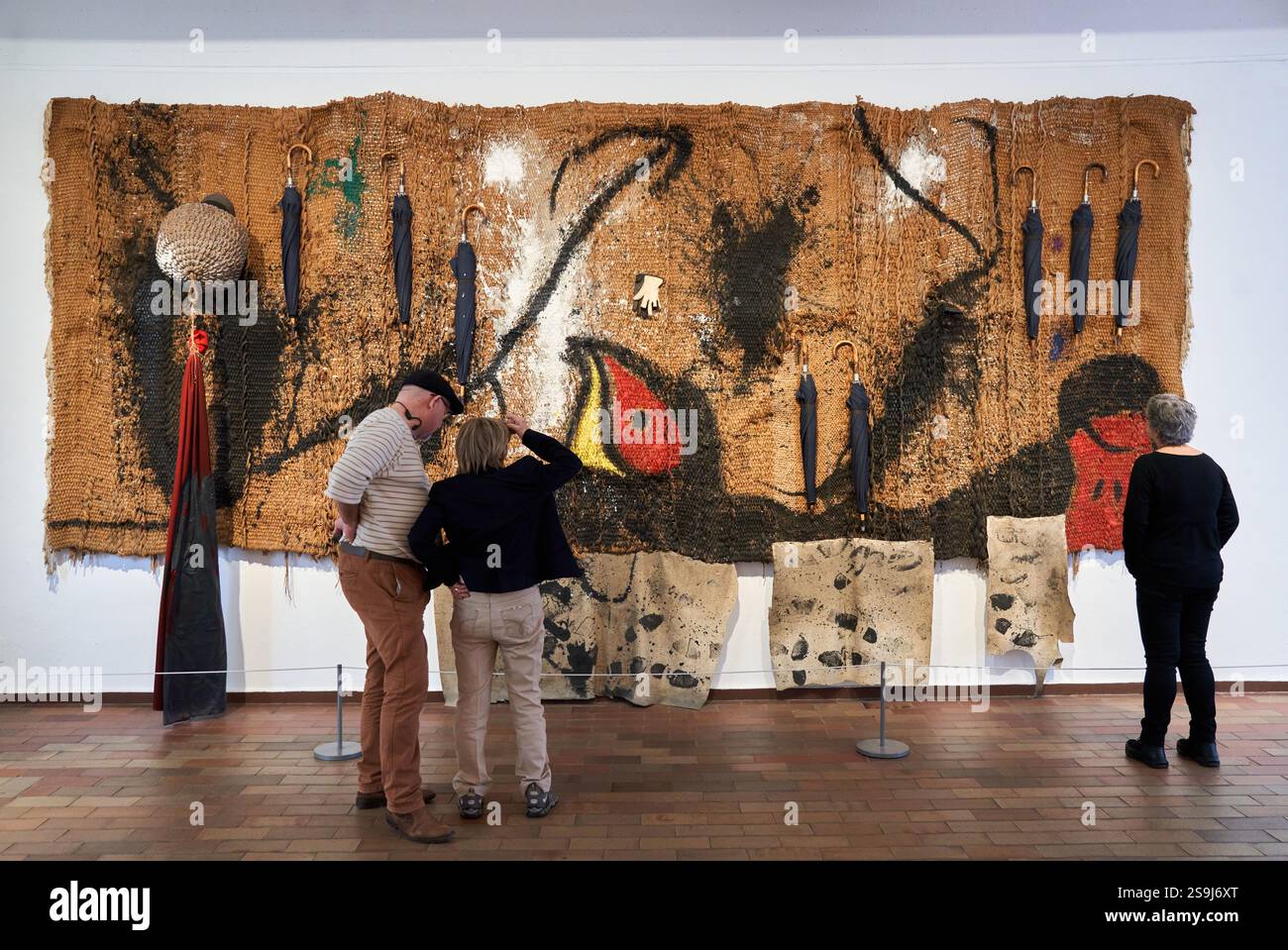 Sobreteixim avec huit parapluies, 1973, Joan Miró, Josep Royo, Barcelone, Catalogne, Espagne. Banque D'Images