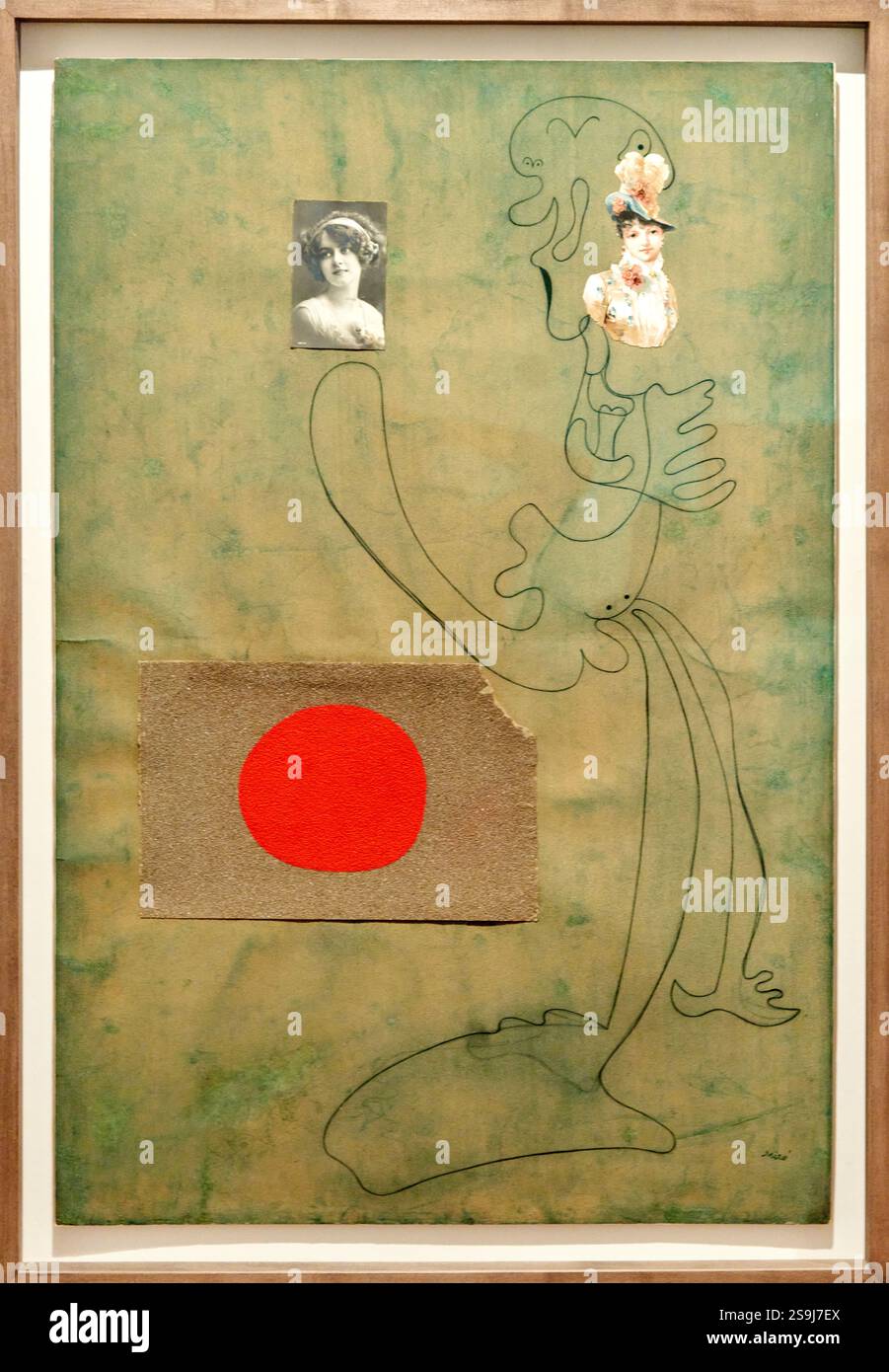 Sans titre. Dessin-collage, 1933, Joan Miró, Barcelone, Catalogne, Espagne. Banque D'Images