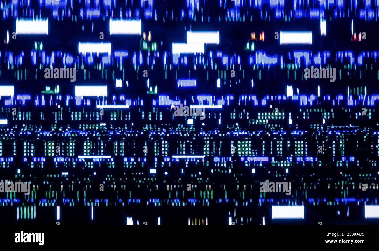 Effet de caméra parasite. Arrière-plan rétro VHS. Ancien modèle vidéo. Aucun signal. Bruit TV statique, mauvais signal TV Banque D'Images