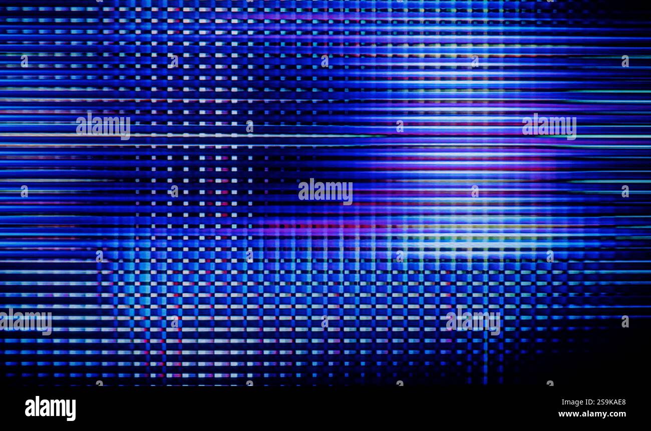 Effet de caméra parasite. Arrière-plan rétro VHS. Ancien modèle vidéo. Aucun signal. Bruit TV statique, mauvais signal TV Banque D'Images