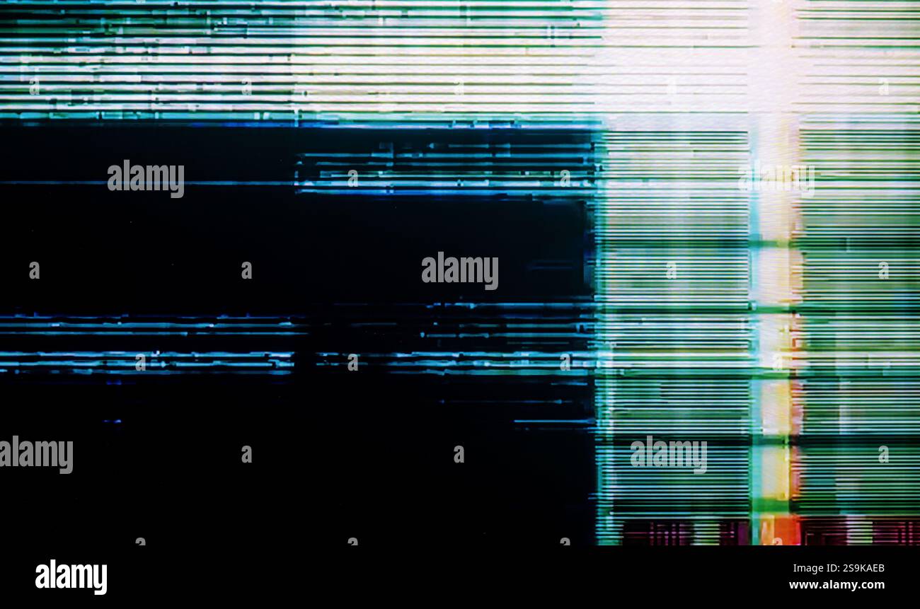 Effet de caméra parasite. Arrière-plan rétro VHS. Ancien modèle vidéo. Aucun signal. Bruit TV statique, mauvais signal TV Banque D'Images
