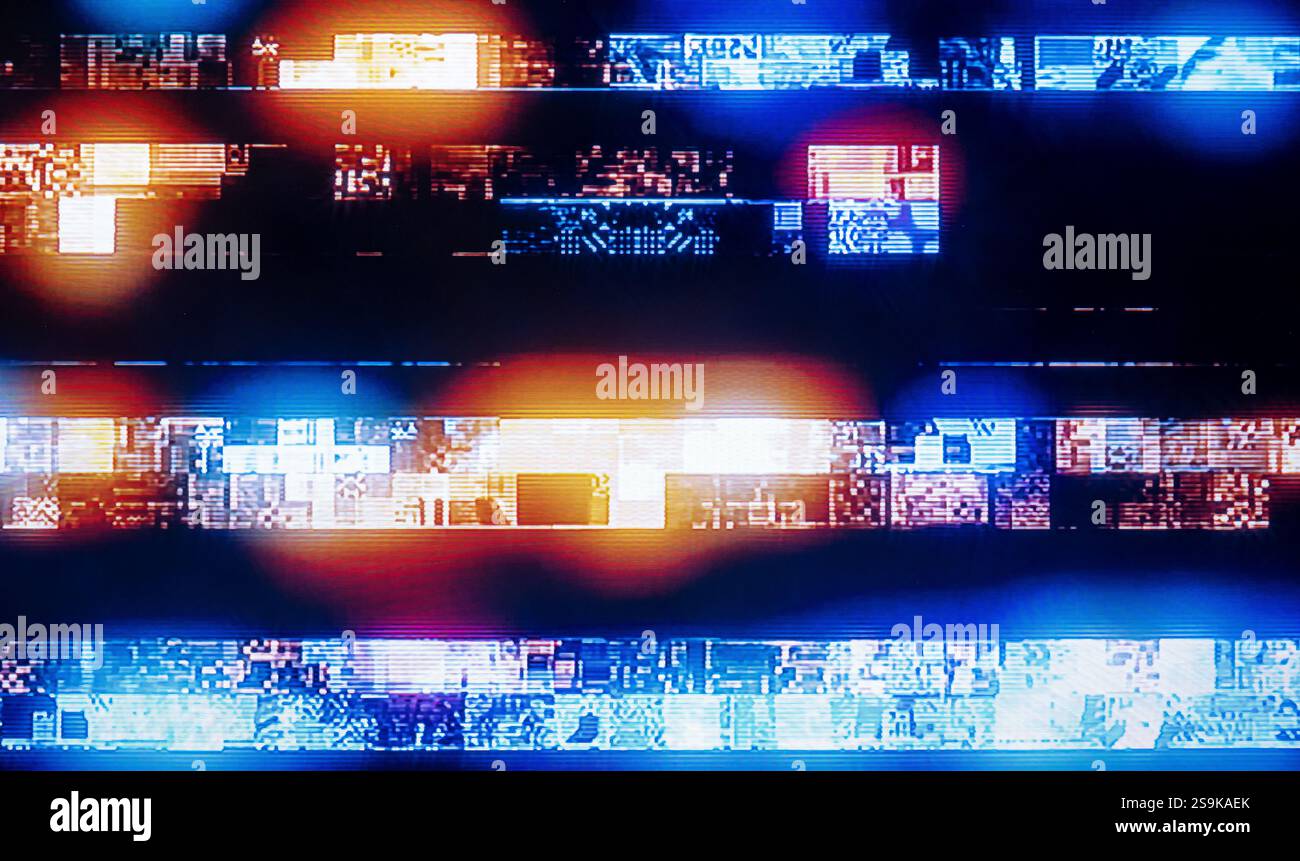 Effet de caméra parasite. Arrière-plan rétro VHS. Ancien modèle vidéo. Aucun signal. Bruit TV statique, mauvais signal TV Banque D'Images
