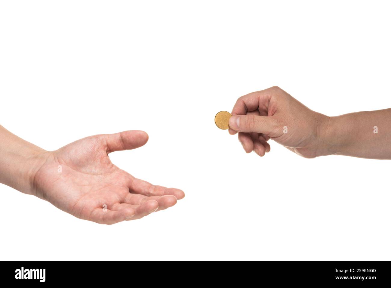 Mains tenant des crédits Banque D'Images