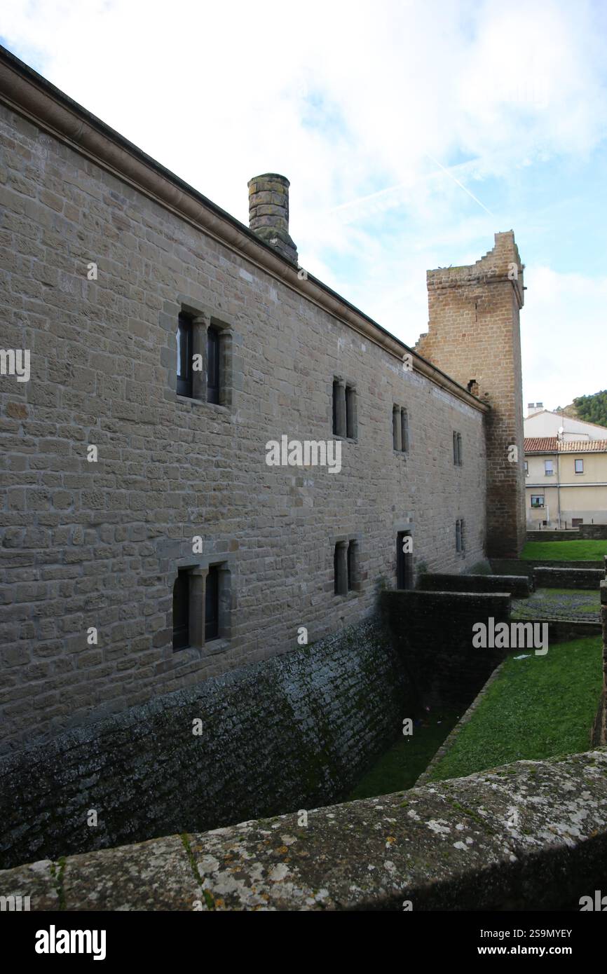 Espagne. Navarre. Sangüesa. Palais des rois de Navarre ou prince de Viana (XIIIe siècle). Remodelé au XVIe siècle. Il abrite la municipalité Banque D'Images