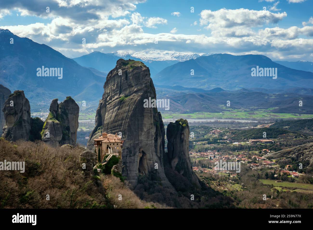 Meteora antique Rousanos Saint Barbara monastère sacré site UNESCO Banque D'Images